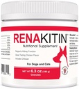 Renakitin Nyre Kosttilskudd for hunder Katter - Inneholder chitosan og kalsiumkarbonat, støtte Optimal Nyre funksjon, Great Tasting Kylling Flavor, 6,3 oz