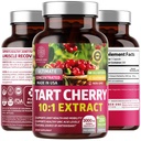 N1N Premium Tart Cherry Extract Kapsler, 200 Veg Caps, 3000 mg, Kraftig Antioksidant, Felles Helse og mobilitet, Ikke-GMO, Glutenfri, 200 Veggie Caps