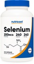 Nutricost Selenium 200mcg, 240 Vegetariske kapsler, Ikke-GMO, Glutenfri L-Selenometionin