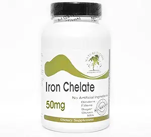 Iron Chelate 50mg ~ 100 kapsler - Ingen tilsetningsmidler ~ Naturlig kosttilskudd