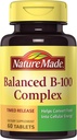 Naturen laget balansert B-100 timed release (Thiamin, Riboflavin, Niacin, B6, B12, Biotin, Pantotensyre og folsyre) tabletter 60 Ct