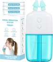 Nasal irrigasjonssystem med 30 saltpakker – Dual Speed and Auto Waste Collection – Bærbar og reisevennlig Nasal Irrigator – Nasal Cleaner for Sinus Relief Nasal rengjøringsmaskin