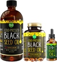 Maju Superfoods Stor Svart Frøolje og Oregano Bundle
