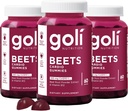 Goli Næringstilskudd, Beets Cardio Gummy, 180 greve(3 Pack of 60), 100mg CoQ10 & Beet Root Extract - Glutenfri, Vegansk, Ikke-GMO og Gelatin-fri. Naturens store supermat