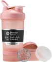 BlenderBottle Shaker flaske med pilleorganisator og lagring for proteinpulver, Classic V2 ProStak System, 22-Ounce, Rose Pink
