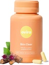Ovira Skin Clear med ZINCBRIGHT - 60 Kapsler for klar og glødende hud | Rosacea & Hormonal Acne Behandling med vitamin C | Støtte kollagen produksjon | Acne kosttilskudd for kvinner og menn - Pakke med 1