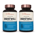 Live Conscious DigestWell Umiddelbar støtte - rask aksjonell digestiv støtte | bredt spektrum enzyme, probiotiske og herbal formel - reduserer daglig gass & blotting - 90 kapsler (2-Pack)