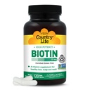 Country Life High-Potency Biotin 10 mg - Vegan & Glutenfri Biotin Supplement for hud og negler, energimetabolisme - Biotin 10000mcg Kapsler