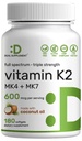 DEAL Forsyning vitamin K2 Supplement 600mcg, 180 Coconut olje softgels | Fullspektrum høy absorpsjon MK-7 & MK-4 Forms | Bone, Joint, & Immune Support – Ikke-GMO