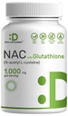 DEAL Supplement NAC (N-Acetyl Cysteine) 1000 mg Per Serving med redusert glutation, 240 kapsler - Antioksidant støtte for immun helse, lunge og leverfunksjon