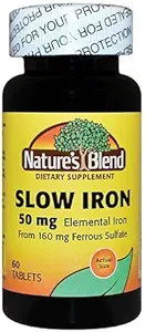 Naturens blanding langsom jern 50 mg, 60 tabletter per flaske (pakke med 2)