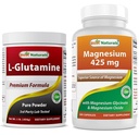 L-glutamin ren pulver 1 LB og magnesiumglycinat 425 mg