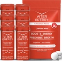 Viter energi opprinnelige koffein mynter kanelflavor 6 pakke og 1/2 pund bulk pose bundle - 40 mg koffein, B vitaminer, sukkerfri, vegansk, kraftig energiforsterker for fokus og varsling