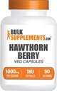 BulkSupplements.com Hawthorn Berry Kapsler - Herbal Supplement, Hawthorn Berry Extract 1000mg - Glutenfri, 2 Kapsler per servering, 180 greve (pakke av 1)