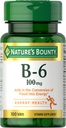 Naturens Bounty vitamin B6 100 mg tabletter - støtter energimetabolisme og nervesystem helse, 100 Ct