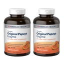 Amerikansk helse Opprinnelig Papaya Enzyme - 600 Chewable Tabletter, Pakke med 2 - After-Meal Supplement - Ikke-GMO, Vegan - 400 Total Services