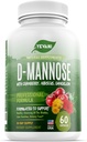 100% ren D-Mannose Capsules 1000 mg med tranebær, Hibiscus, og Dandelion Extract, rask fungerende profesjonell UTI Forebygging formel for urinveistrakt helse og blader støtte