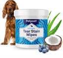 Petpost Tear Stain Fjerner Tørker for hunder | 100 greve Gentle Eye Tørker med Juniper Berry & Coconut | Hunde Ansikt Tørker for tear Stains & Eye Lostere | Soft Cotton Pads, Bleaching Gratis