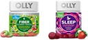 OLLY Fiber Gummy Ringer 50ct & Sleep Gummy 60ct med Melatonin, L-Theanine, Kamille, Lemon Balm