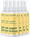 ATTITUDE hånd sanitator Spray for voksne og barn, EWG verifisert, dreper bakterier og gems, vegansk, sitronblader, 3.38 Fl Oz (sprayflaske) (pakke av 6)