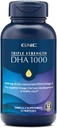 GNC trippel styrke DHA 1000 Omega 3 Supplement, 1000mg DHA, støtter hjerneutvikling og sunn visjon, 45 Softgels