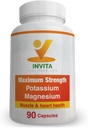 Invita Kalium Magnesium Supplement (90 Kapsler) Høy absorpsjon Kalium Magnesium Kompleks med Aspartat & Klorid - støtter kardiovaskulære, Muskler og Nerve Helse - Ikke GMO & Glutenfri