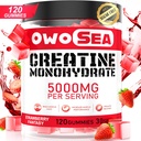 Kreatin Monohydrat Gummier for menn og kvinner 5000mg Kreatin Monohydrat per servering for muskel støtte Energi Boost 120 grev Chewable 5g Kreatin Supplement Sukker Gratis Vegan (1 pakke, Jordbær)