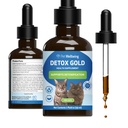 Kjæledyr velvære Detox Gull for katter - Gentle Detoxification & Elimination Support, Immune System Care, Nettle, Velsignet Thistle, Burdock Root - Veterinærformulert Herbal Supplement 2 oz (59 ml)