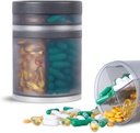 Ekstra store kosttilskudd Organizer og bærbare piller tilfelle med 8 sammenligninger dobbel lag medisin dispenser månedlige vitaminer organisatorer piller flaske,Gray