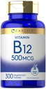 Carlyle vitamin B-12 500mcg | 300 tabletter | vegetarisk, ikke-GMO, Glutenfri Supplement