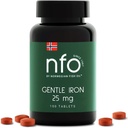 NFO Gentle Iron [100 Tabletter] Norsk høyabsorpsjon jernkompleks med patentert Ferrochel Chelated jern, Gentle på magen, vegansk-vennlig, ikke-konsisterende