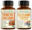Turmeric Curcumin med svart pepper ekstrakt & glucosamine Chondroitin MSM felles støtte Supplement