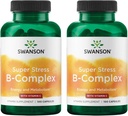 Swanson Vitamin B-Complex m/Vitamin C - naturlig kosttilskudd som fremmer stress relief, energi støtte og støtte immun helse - kan støtte metabolisme og nervesykdom - (100 kapsler) (2 pakke)
