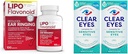 Lipo-Flavonoid Tinnitus Relief øre Helse Vitaminer 100 Caplets & Clear Eyes Sensitive Øyedråper 0,5 Oz 2 Pack Bundle