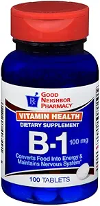 God nabo farmasøytisk vitamin B-1 100 mg tabletter, 100 greve