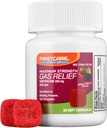 FirstCare® Gassrelief Myke Chewables - rask relief av blooting, overflødig trykk, fullhet og gassdiskomfort | Simetikon 250 mg | Anti-Gas Chewable Medicine (20 teller)