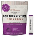 Live Conscious Collagen Peptides Powder Unflavored Packets - Hydrolysert Collagen pulver - hår, hud, negle og felles støtte - Type I & III Grass-Fed Collagen Supplements for kvinner og menn - Pakke med 20