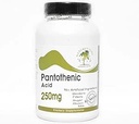 Pantothenic Acid 250mg ~ 200 kapsler - Ingen tilsetningsmidler ~ Naturlig kosttilskudd