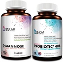 D Mannose kapsler og probiotika for kvinner Bundle I Urinal Tract + Vaginal helsestøtte I UTI og Yeast infeksjonskontroll I Vegan, Glutenfri jeg laget i USA