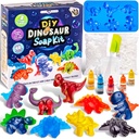 Opprinnelige stasjonær dinosaur soap Making Kit for barn, DIY Soap Kit med dinoformede skuffer, såpebase, blekk farger og scener, morsomme utdanningsvitenskapssett for gutter og jenter, kreative barn leker