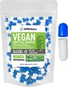 XPRS Nutra Størrelse 0 tomme kapsler - 100 telle tomme veganske kapsler - vegetariske piller - DIY grønnsaker Capsule Fylling - Veggie piller for å gjøre-det-selv Supper (blå/hvite)
