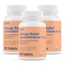 Curist Generic Levocetirizine Dihydroklorid 5 mg bulk (270 tabletter), Allergi piller, 24 timers Allergi Relief - Allergi medisin (3 pakker med 90 tabletter)