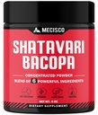 6in1 Shatavari Powder Organic - Blandet med Shatavari Root, Bacopa Monnieri, Ashwagandha Root, Vitex Berry, Fenugreek & Black Pepper - Støtter Rejuvenasjon, fremmer energi og vitalitet - 4 Oz
