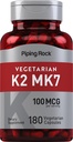 Piping Rock K2 MK7 Vitamin Supplement | 100 mg | 180 vegetariske kapsler | for kvinner og menn | Ikke-GMO, Glutenfri