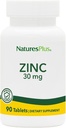 NaturesPlus Sink-tabletter - 30 mg, 90 vegetariske tabletter - immunsystem Tillegg for cellevekst og reparasjon - fremmer sunn digestion, metabolisme og visjon - Glutenfri - 90 Services