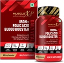 Iron Folic Acid Booster daglig vital, chelatert jern med folsyre og vitamin C, B12 & naturlig spinat pulver, 60 veg kapsler