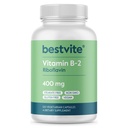 BESTVITE Vitamin B-2 (Riboflavin) 400 mg (120 vegetariske kapsler) - Ingen stearates - Vegan - Ikke GMO - Glutenfri