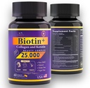 Revitalize din skjønnhet! Biotin, kollagen og keratinkompleks – 25 000 mg med hyaluronsyre og B-vitaminer – klinisk testet for frodig hår, strålende hud, sterke negler – 60 kapsler