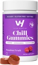 VitaHustle Chill Gummies for Stress Relief, 300 mg KSM 66 Ashwagandha, L-theanine, Vegansk, Mood Gummies, Balance Cortisol, Fokus (Passion Frukt) 50 greve