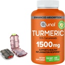Gurkemeie 1500mg Supplement, 95% Curcuminoids, 220 kapsler (110-dagers forsyning) med to (2) reisepille saker.
